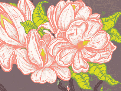 Steal Magnolias floral flower illustration magnolia nature pattern plants repeat