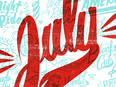 July Downloadable Desktop Wallpaper! graphic design typography hand lettering illustration lettering mint red thefoxisblack
