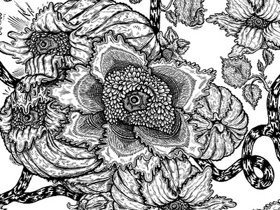 Clematis Vine Flower 101florals design floral flower illustration jungle pattern surface designwallpaper vines