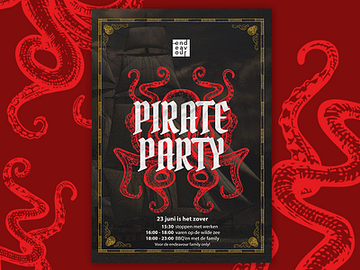 Pirate Party Poster boogaert design illustration mathijs mathijs boogaert old party pirate poster style tyse