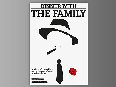 Mafia Poster boogaert dinner with the family god father illustration mafia man in black mathijs mathijs boogaert poster suit