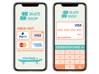 Daily UI #002 || Credit card checkout app boogaert check out checkout credit card daily ui logo mathijs mockup phone santa monica skate