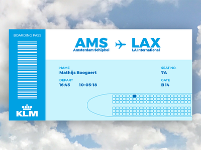 Daily UI #024 || Boarding Pass 024 airplane boarding boogaert daily ui flying klm mathijs pass plane ticket