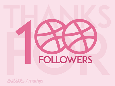 Thanks for 100! 100 boogaert dribbble follower followers mathijs special thank you