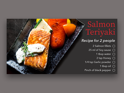 Daily UI #040 || Recipe 040 40 boogaert daily daily ui japanese mathijs mathijs boogaert recipe salmon ui