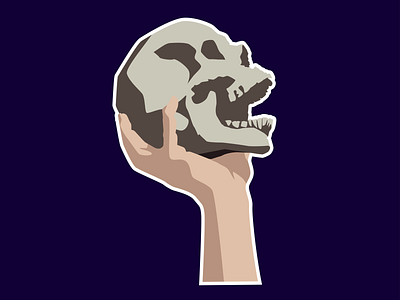Skull Sticker || StickerMule boogaert design halloween hand mathijs mule playoff scary skeleton skull skull in hand sticker stickermule tyse