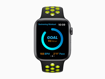 Daily UI #041 || Workout Tracker 041 41 app apple applewatch blue and orange daily ui nike series 4 tracker watch workout