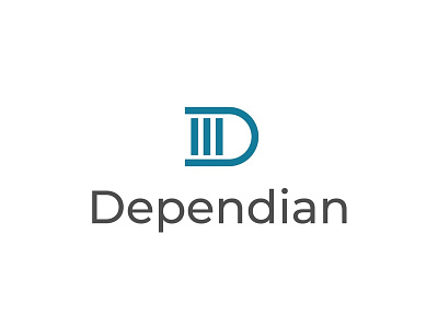 Dependian Logo branding d depending design free greek inspiration letter logo pilar pillar powerful proposals solid strong type