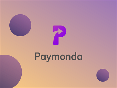 Paymonda Logo arrow brand branding design flying forward icon illustration logo move moving pay paymonda purple typography vector