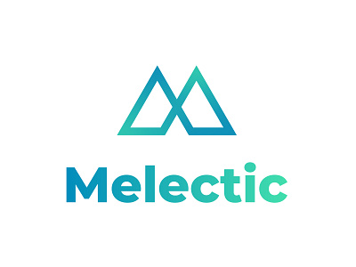Melectic Logo brand connect design icon logo m mark mountain point simple strong together triangle tyse