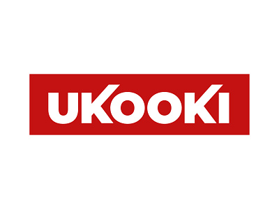 Ukooki Logo bold branding design food japanese kooky logo mark modern strange typography tyse word