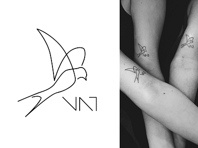 Swallow Tattoo bird boogaert design family illustration lineart logo mark mathijs simplistic swallow swallows tatoo tattoo tyse vector