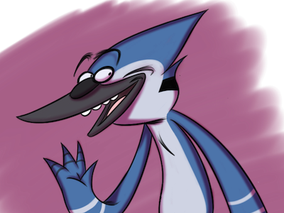 Mordecai digital art drawing fan art regular show