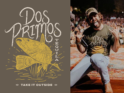 Dos Primos Limited Edition Tee concert design fishing outdoors ill illustration lettering merch tee thomas rhett vector