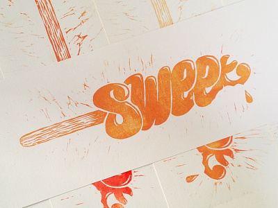 Sweet lettering sweet woodblock