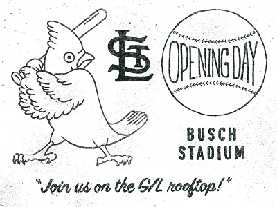 Opening Day baseball illustration lettering logo st. louis