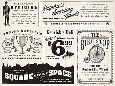 Squarespace Playoff ads newspaper squarespace6 vintage