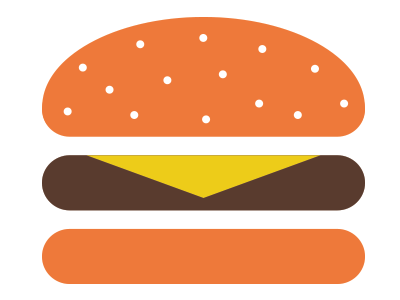 Hamburger Button w/Cheese button hamburger icon illustration