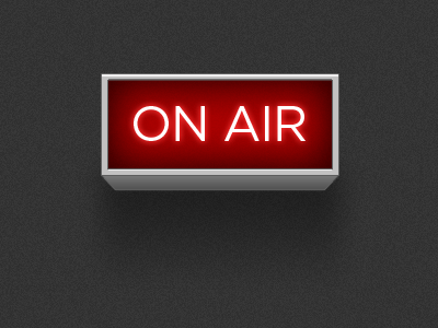 On Air Sign glow live music on air radio red shadow sign tv