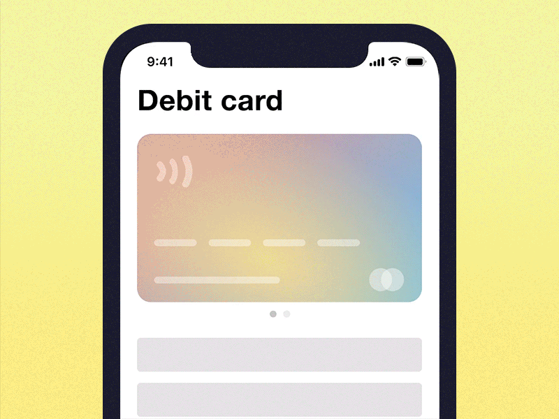 Bank cards animation animals app design flat minimal