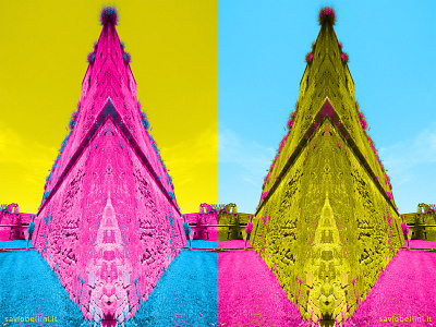 Mirrorcastle architecture castle cmyk cyan graphic design landing magenta overcolor photo photography sky street yellow