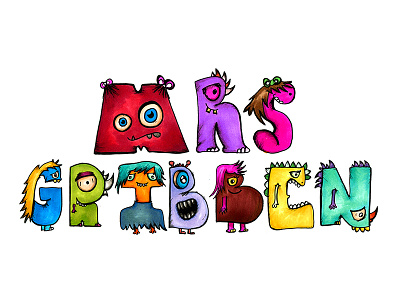 Gribben 800 color copic girl monsters illustration marker monsters names