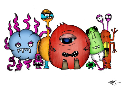 Monster children childrens color digital illustration monster