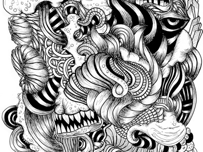 This is what I do when I doodle abstract black and white detail illustration ink pen pen and ink