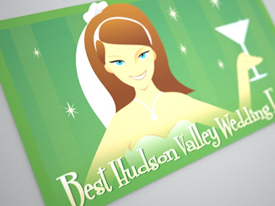 Best Hudson Valley Wedding Ever! business cards green illustration