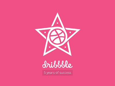 Dribbble - 5 years of SUCCESS 5th anniversary birthday celebrate dribbble rebound star success