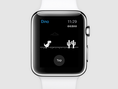 Chrome offline Dino game on Apple Watch apple watch chrome offline dinosaur game game idea watch game