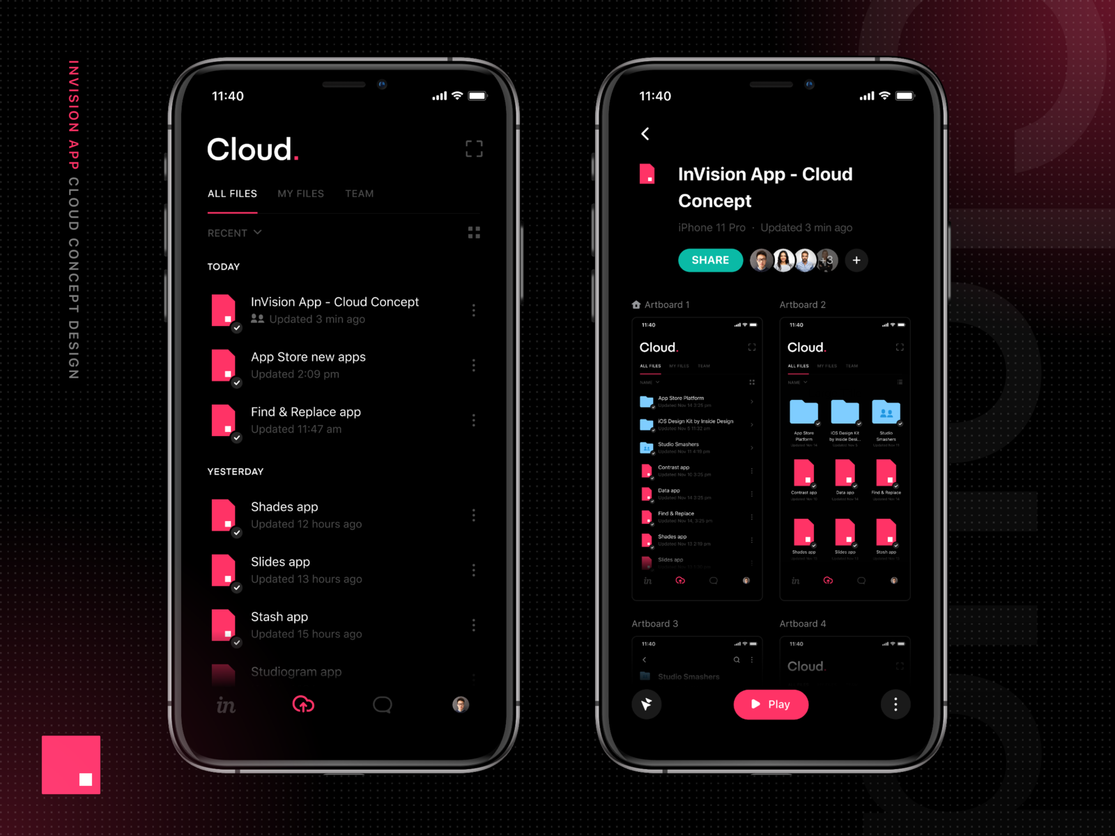 InVision App Cloud Concept Part 1 by Erdenebaatar on Dribbble