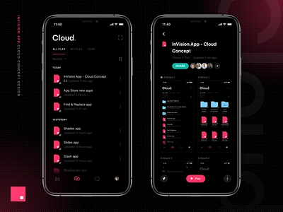 InVision App - Cloud Concept | Part 1 cloud concept invision invision cloud invisionapp madewithstudio mobile design mockup studio studiofile