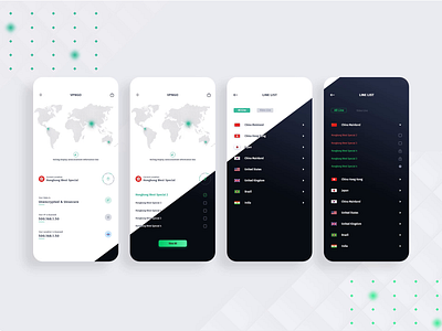 VPN App UI | VPNGO app app design app designer china dark mode design dribbble hongkong ui uidesign uiux user interface design ux vpn vpn app vpn mobile vpn screen world map