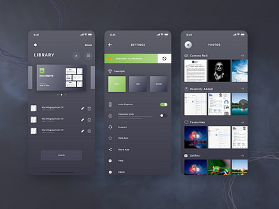 Scanner App UI Design app app design app designer design document dribbble gallery illustration library photo scanner settings switcher typography ui uidesign uiux user interface design ux vector