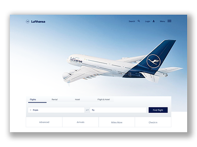 Lufthansa website - concept part 1 airline design ui ux web design