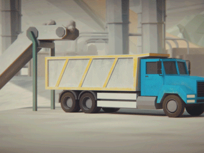 Lixivia 3d animation cg low polly maya truck world