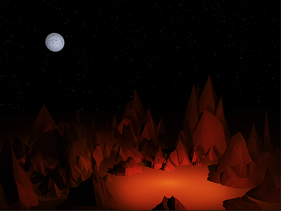 Desert Campfire (in progress) 3d blender camp desert fire low poly low poly lowpoly night render stars