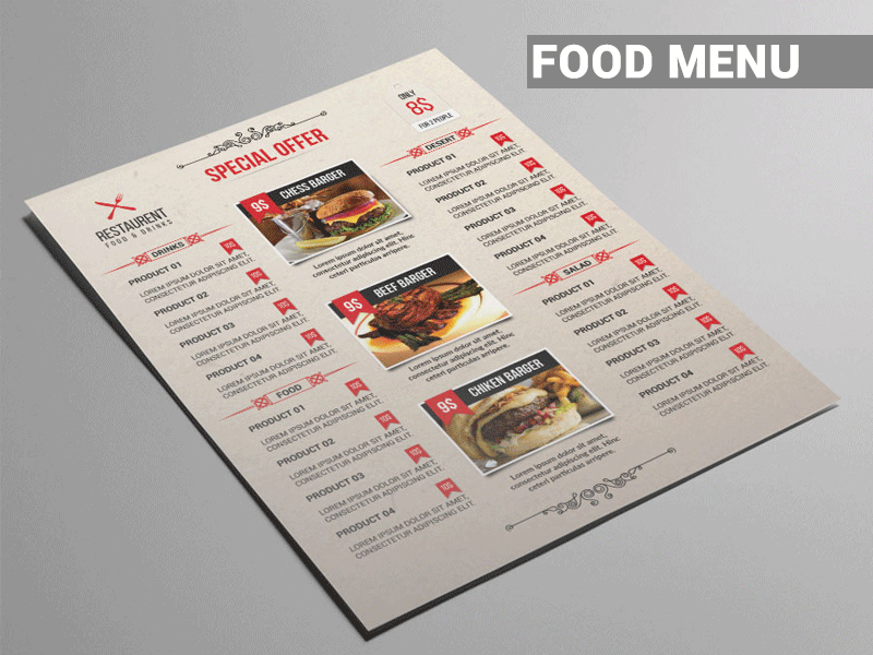 Foods-Drinks-Restaurant-Menu food menu menu templates modern multipurpose pasta pizza restaurant restaurant menu spaghetti steak traditional wine