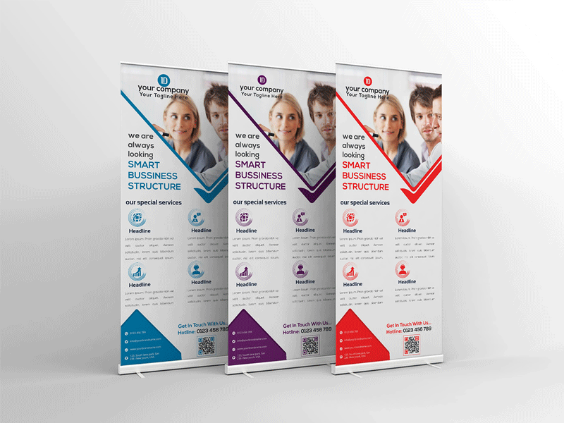 Roll-up-Banner art artistic blue building business rollup colorful corporate corporet creative graphics green