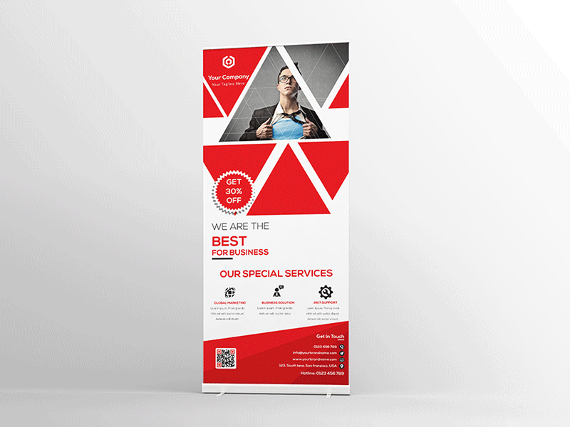 Roll-up Banner banner banner template blue cmyk creative green modern outside banner psd red roll up signage