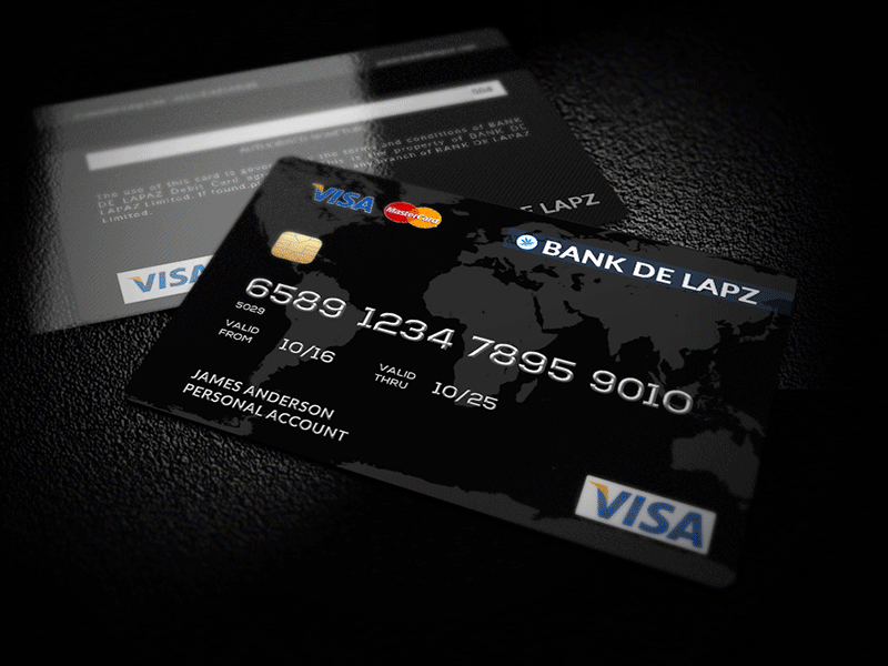 Debit Card Template modern template orange personal card photoshop template print template red simple