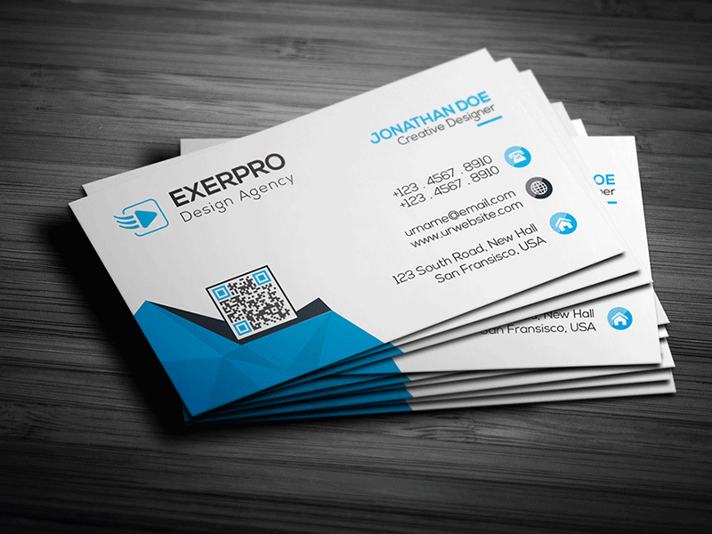 Business Card - Print Ready all black blue both side design bundle business card creative designer flyer graphic