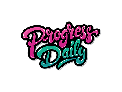 Progress Daily Lettering letter lettering logo logotype mark symbol typography