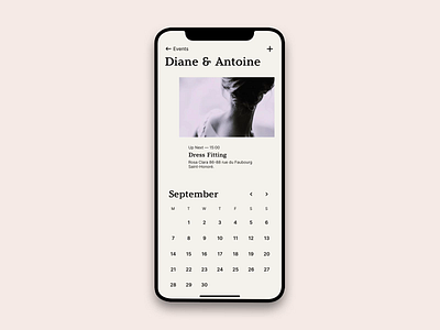 Mobile Calendar agenda animation app calendar event ios mobile schedule typography wedding