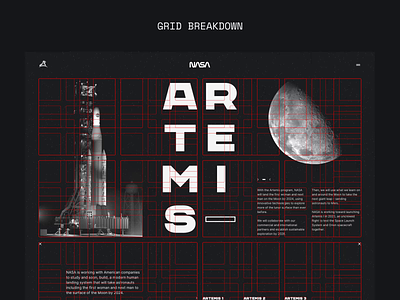 Nasa Artemis 004 Grid Breakdown anitmation grid layout layoutdesign webdesign website websitedesign