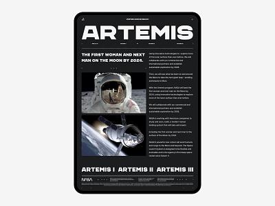 Nasa Artemis 005 grid layout layout design nasa space typography web design website website design