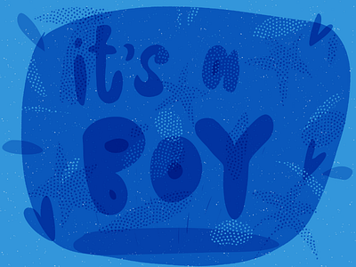 It's A Boy abstract blue cartoon color digital art fun illustration kids print texture type typography