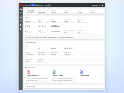 Position transfer management tool - View request