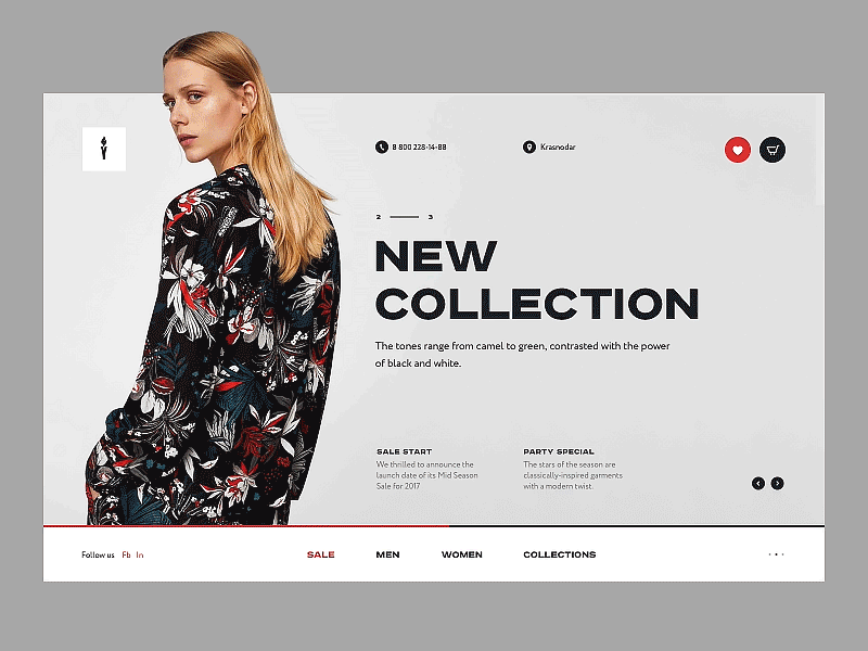 Y-Store animation colour gray interaction landing minimalistic transition ui ux web website